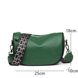 Solid Cow Leather Shoulder Crossbody Bag Women