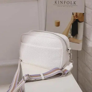 Leather Crossbody Bag with Wide Strap