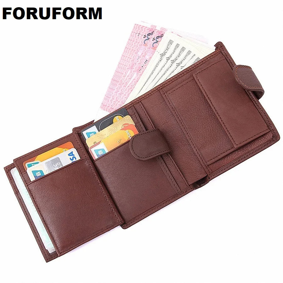 Vintage Cow Leather Men Wallet Casual Purse LI-1902