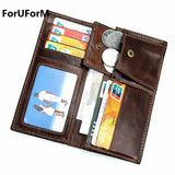 Mens Leather Wallet Long Zipper Clutch LI-1603