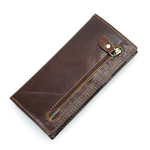 Mens Leather Wallet Long Zipper Clutch LI-1603