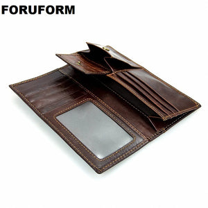 Mens Leather Wallet Long Zipper Clutch LI-1603