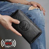 RFID Anti-theft Leather Men's Wallet Clutch Bag
