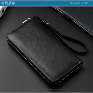RFID Anti-theft Leather Men's Wallet Clutch Bag