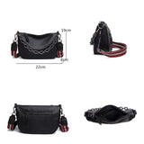 Leather Women Handbag Chains Cowhide Female Shoulder Bag