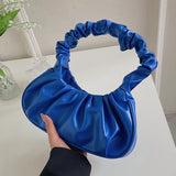 100% Leather Pleated Underarm Bag Sweet One Shoulder Bag