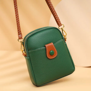 Soft Cowhide Women Shoulder Bag Small Female Messenger Mobile Phone Bag