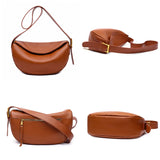 100% Leather Women's Shoulder Bag with Wide Strap