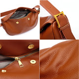 100% Leather Women's Shoulder Bag with Wide Strap