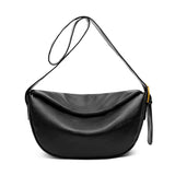 100% Leather Women's Shoulder Bag with Wide Strap