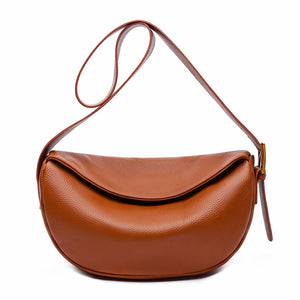 100% Leather Women's Shoulder Bag with Wide Strap