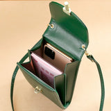 100% Leather Women's Crossbody Messenger Bag Multi-functional Handbag