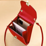 100% Leather Women's Crossbody Messenger Bag Multi-functional Handbag