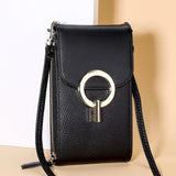 Women's Leather Crossbody Messenger Bag Multi-functional Shoulder Bag