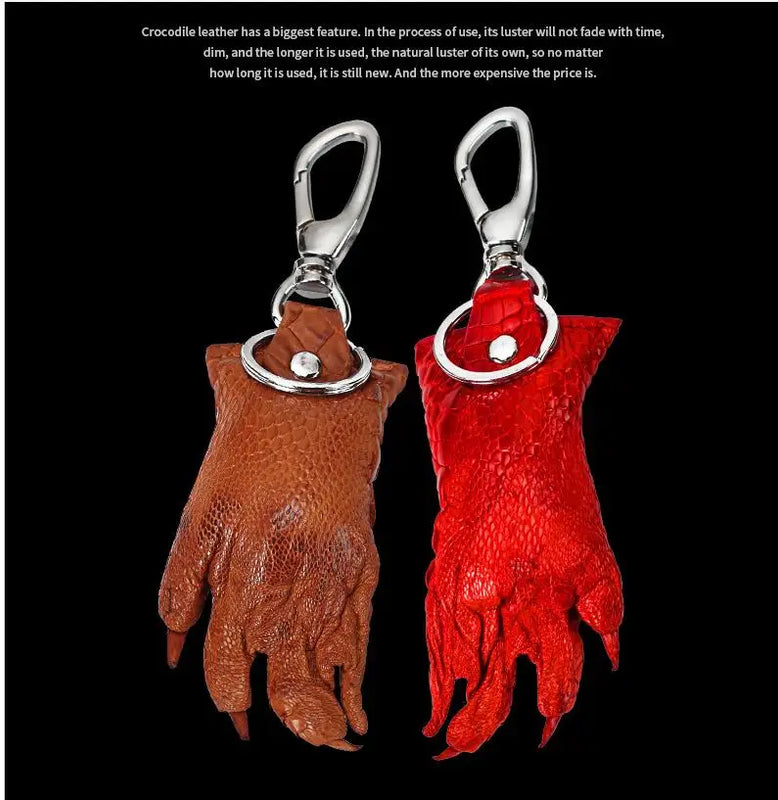 Genuine Crocodile Skin Key Holder Wallet with Stainless Steel Buckle