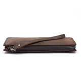 Retro Crazy Horse Leather Long Wallet Men Women Clutch Bag Handbag