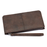 Retro Crazy Horse Leather Long Wallet Men Women Clutch Bag Handbag