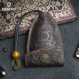 100% Leather Smart Key Holder Bag Retro DIY Housekeeper Key Hasp Purse