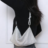 Silver Rhinestone Evening Clutch Crystal Wedding Tote Bag