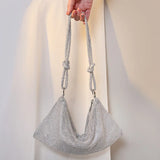 Silver Rhinestone Evening Clutch Crystal Wedding Tote Bag