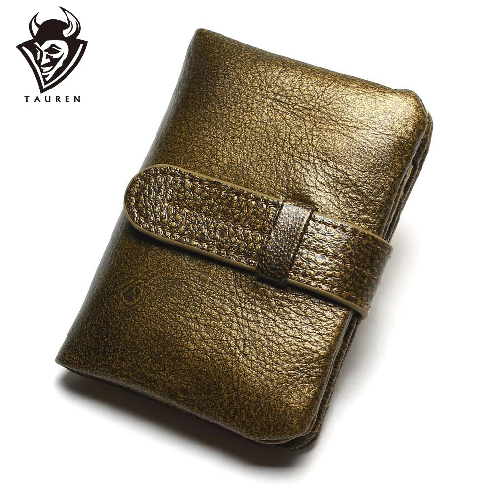 Vintage Casual Cowhide Lady Wallet Coin Pocket Zipper
