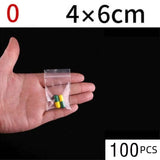 100 Pcs Mini Zip Lock Bags PE Plastic Packaging Bags