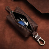 Real Leather Key Case Organizer Retro Crazy Horse Leather K