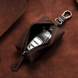 Real Leather Key Case Organizer Retro Crazy Horse Leather K