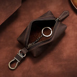 Real Leather Key Case Organizer Retro Crazy Horse Leather K