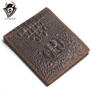 Crocodile Embossed Leather Men Wallet Vintage Male Purse