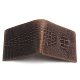 Crocodile Embossed Leather Men Wallet Vintage Male Purse