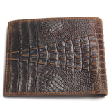 Crocodile Embossed Leather Men Wallet Vintage Male Purse