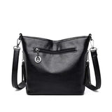 Women's Leather Tassel Shoulder Bag Bucket Bag