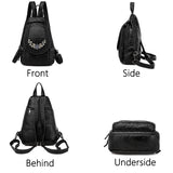 Sheepskin Travel Backpack Women Leather Mochila Feminina