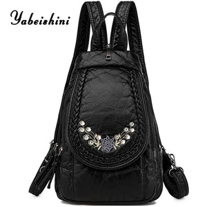 Sheepskin Travel Backpack Women Leather Mochila Feminina