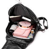 Sheepskin Travel Backpack Women Leather Mochila Feminina