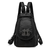 Sheepskin Travel Backpack Women Leather Mochila Feminina