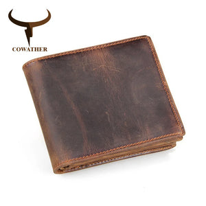 Luxury Cow Leather Men Wallets, Dollar Short Male Purse