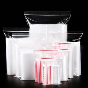 100PCS Transparent Ziplock Bags for Jewelry Food Packaging Pouch