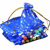 100Pcs Moon Star Organza Bags Drawstring Jewelry Pouch