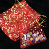 100Pcs Moon Star Organza Bags Drawstring Jewelry Pouch