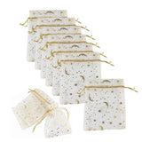100Pcs Moon Star Organza Bags Drawstring Jewelry Pouch