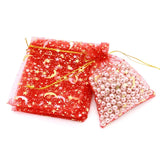 100Pcs Moon Star Organza Bags Drawstring Jewelry Pouch