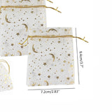 100Pcs Moon Stars Drawstring Organza Bags for Wedding Party