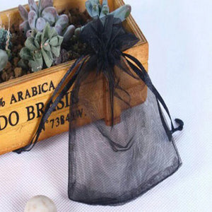 100Pcs Jewelry Tulle Drawstring Bag Wedding Gift Organza Bag
