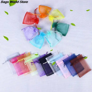 100Pcs Organza Bag Jewelry Gift Pouch Wedding Party Favor Drawstring Bag