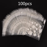 100Pcs Christmas Cellophane Treat Gift Bags