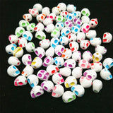 100pcs 10*13mm Skull Beads Acrylic Mixed Colors Jewelry Making DIY Bracelet