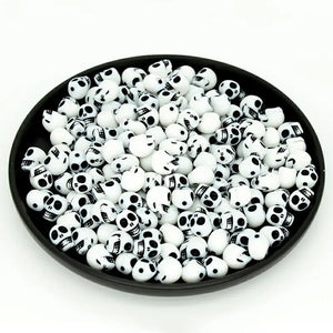 100pcs 10*13mm Skull Beads Acrylic Mixed Colors Jewelry Making DIY Bracelet