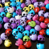 100pcs 10*13mm Skull Beads Acrylic Mixed Colors Jewelry Making DIY Bracelet